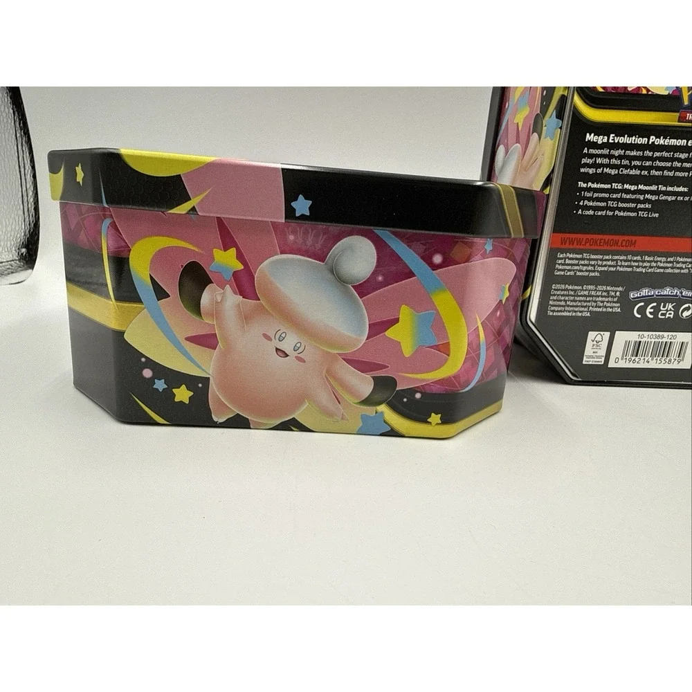 Pokemon Mega Moonlit Tin Mega Clefable & Gengar Tin Set - EMPTY No Packs/Promos